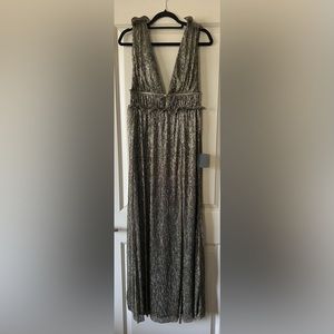 NEW Black and Gold Metallic Maxi Dress